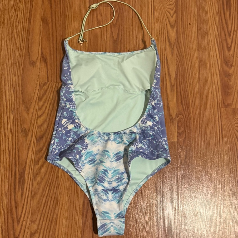 Victoria Secret Pineapple Patterned Blue Swimsuit… - image 4